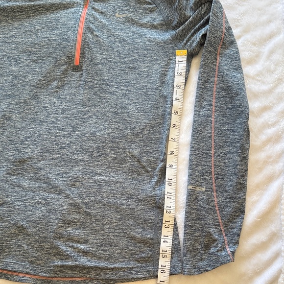 Nike Gray Heather Quarter-Zip Pullover with Coral Zipper - Picture 11 of 11